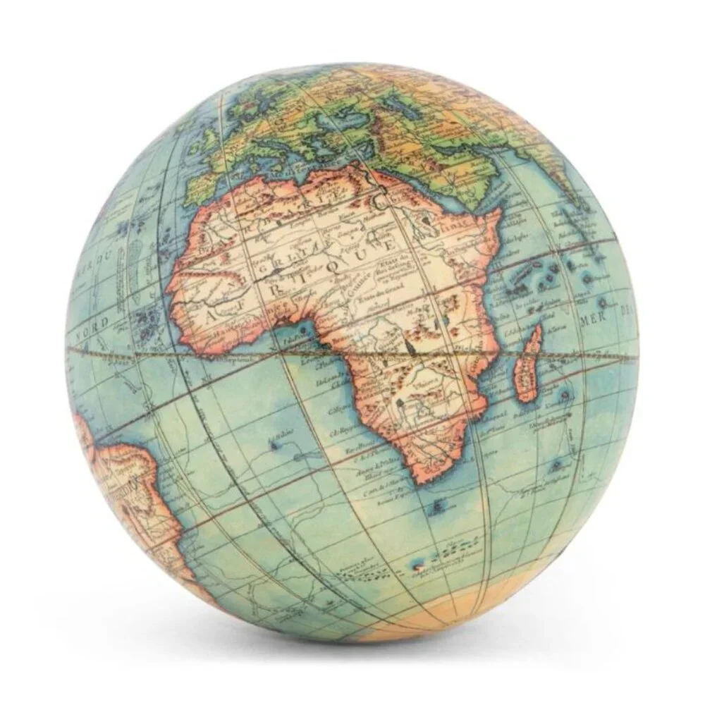 VINTAGE RESTORATION HARDWARE Earth Globe 1745 Map Christmas Ornament 4